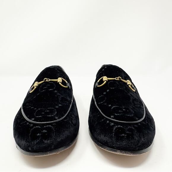 Gucci Jordaan GG Horsebit Velvet Loafers Flats - Picture 4 of 13